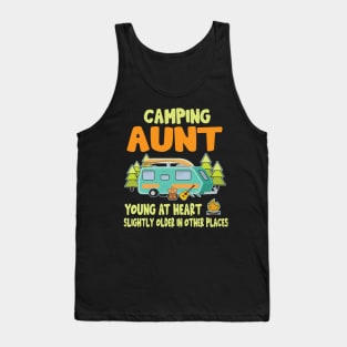 Camping Aunt Young At Heart Slightly Older In Other Places Happy Camper Summer Christmas In July Tank Top